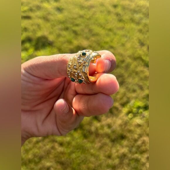 Anthro 18k Gold Plated Eye Hoop Earrings - Picture 10 of 13